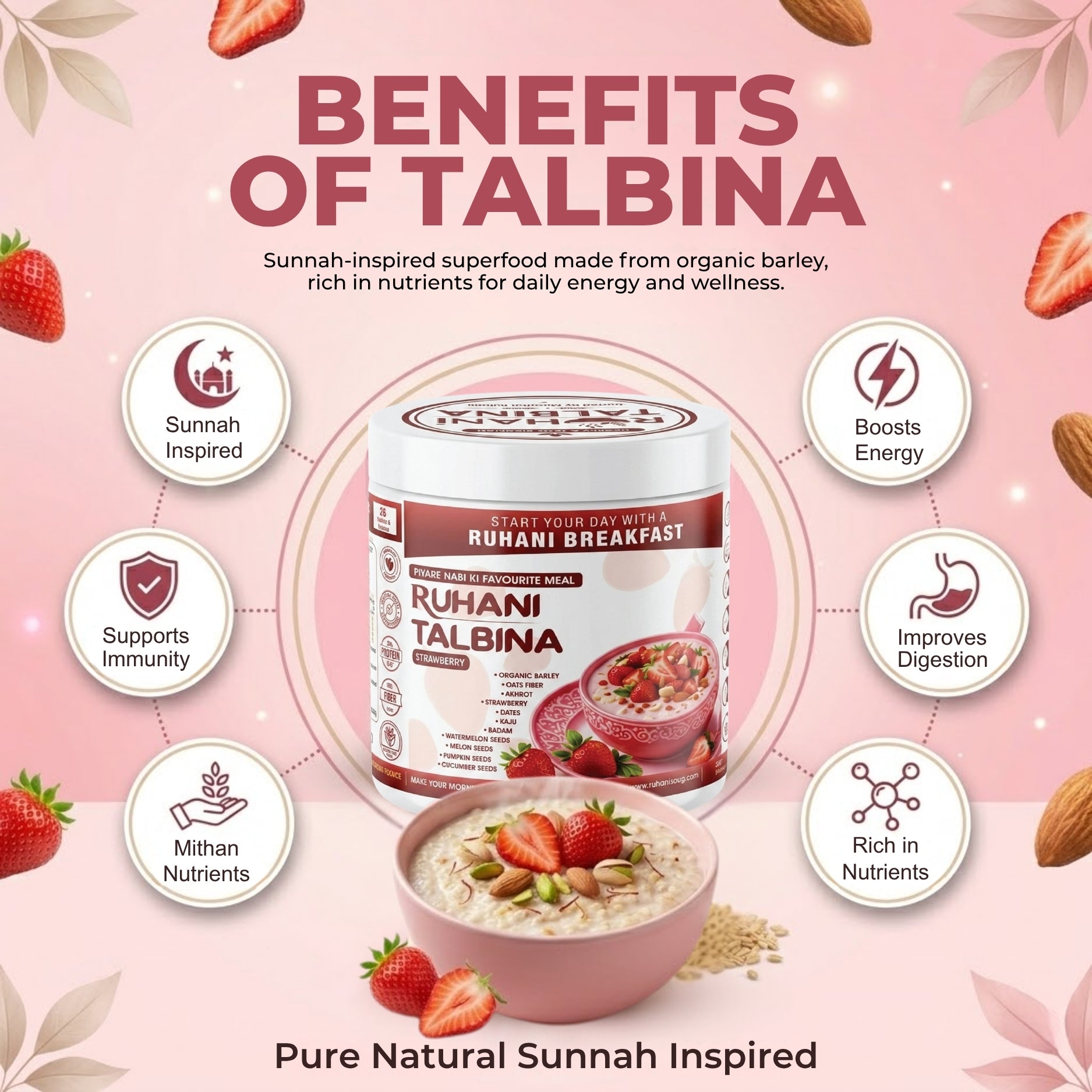 Ruhani Talbina Strawberry – Sunnah-Inspired Nutritious Breakfast