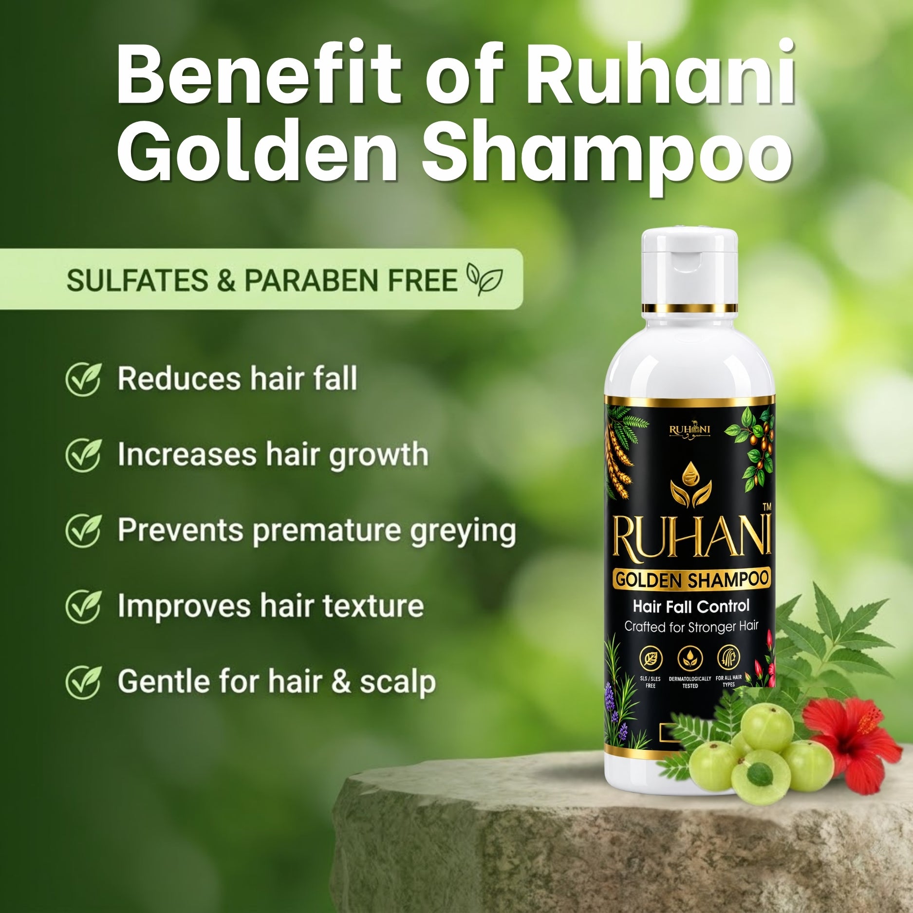 Ruhani Golden Shampoo – Hair Growth Formula