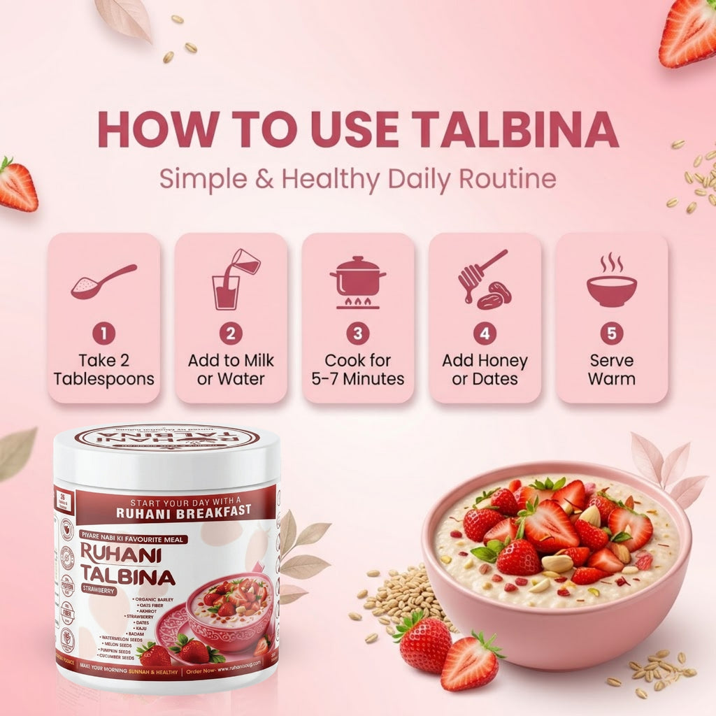 Ruhani Talbina Strawberry – Sunnah-Inspired Nutritious Breakfast