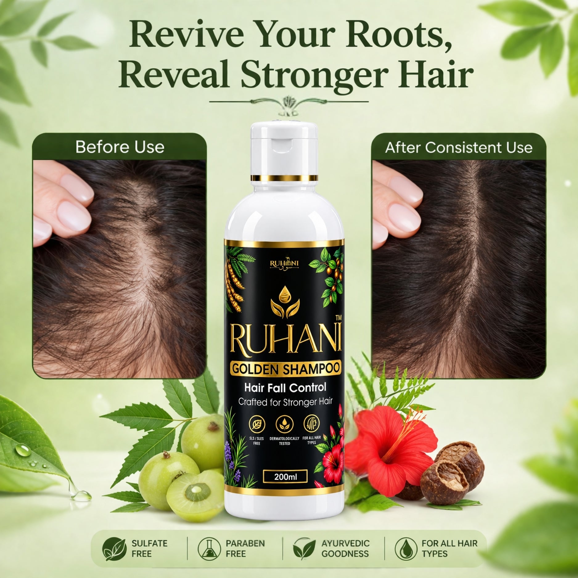 Ruhani Golden Shampoo – Hair Growth Formula