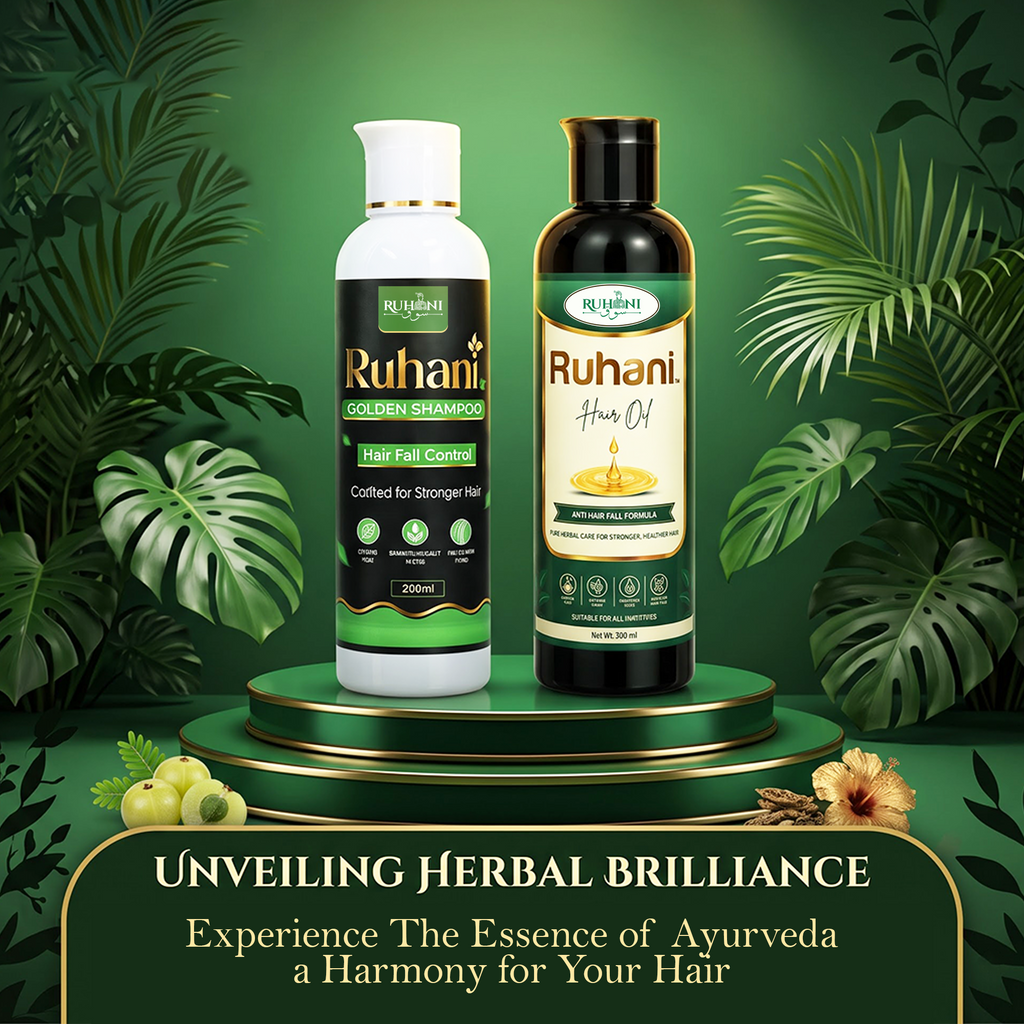 Ruhani Hair Care Combo – Hair Oil + Golden Shampoo + Free Hair Comb