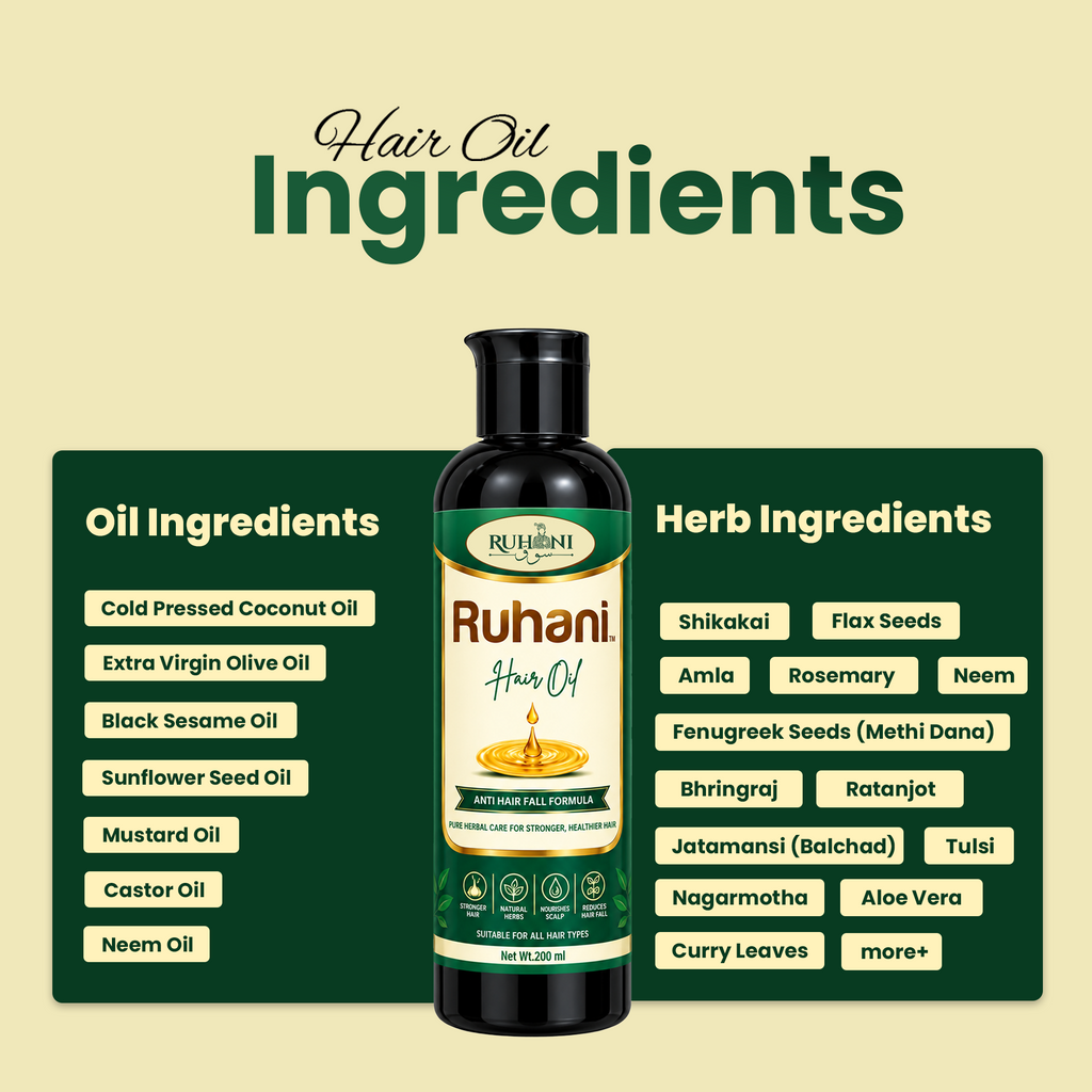 Ruhani Hair Oil- Anti Hair Fall Formula- (200Ml)