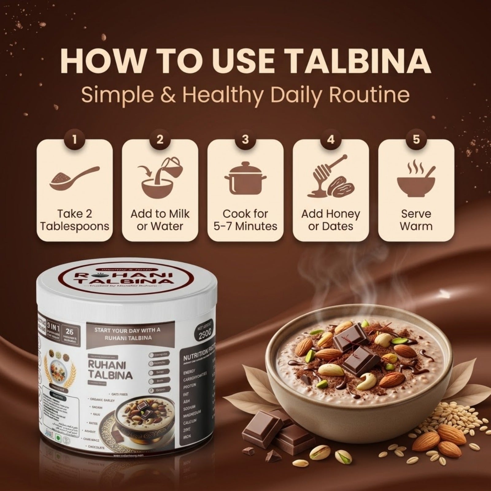 Ruhani Talbina Chocolate – Sunnah Healthy & Nutritious Breakfast
