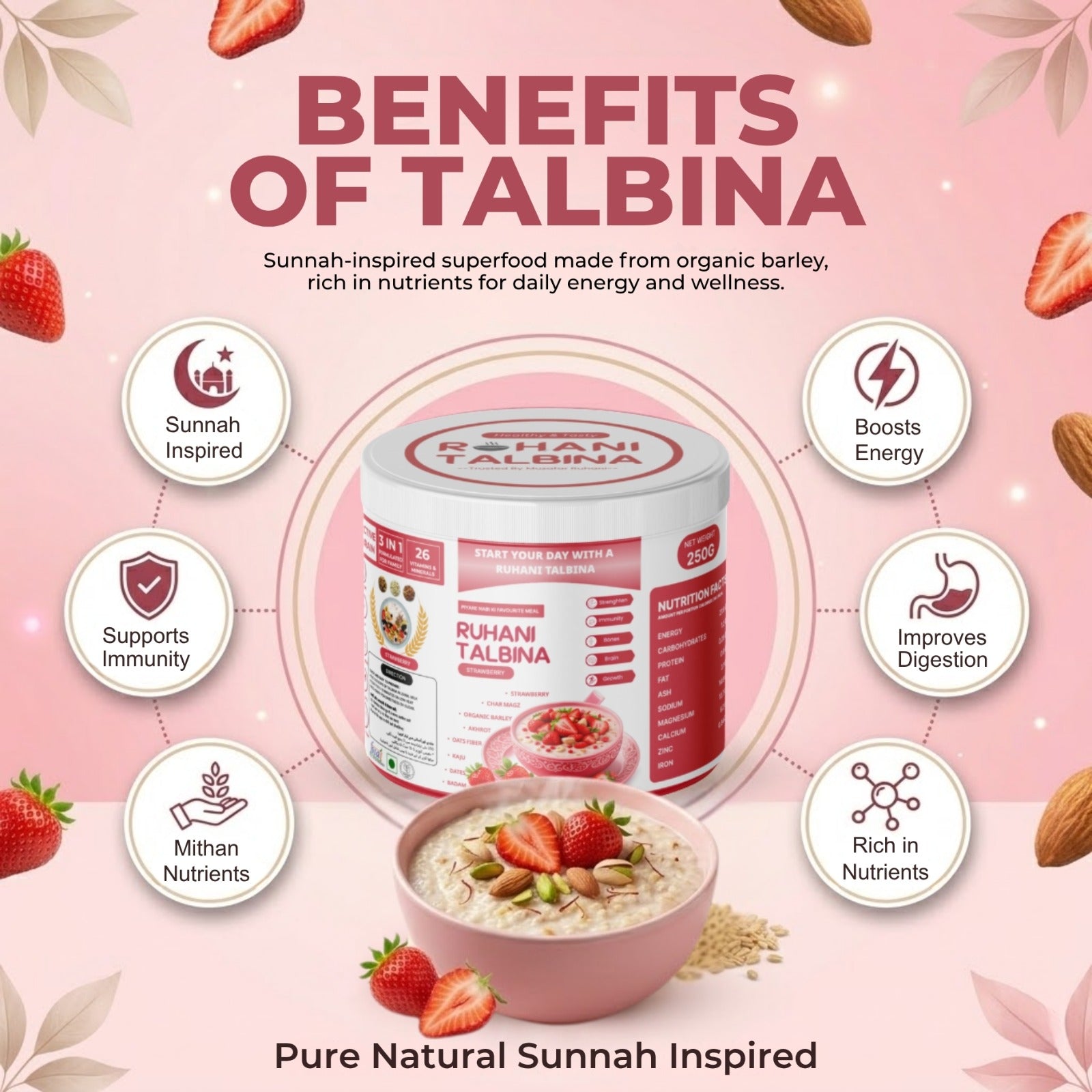 Ruhani Talbina Strawberry – Sunnah-Inspired Nutritious Breakfast